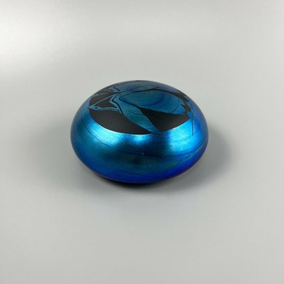 Vintage 1984 Vandermark Merritt Iridescent Paperweight by Barry Sautner Penguins - Picture 4 of 8